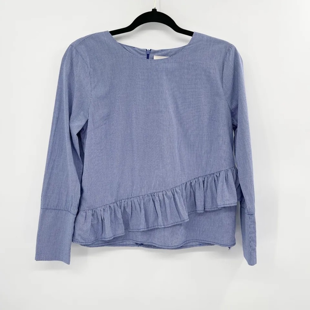 Anthropologie Maeve Ramona Plaid Ruffle Blouse
